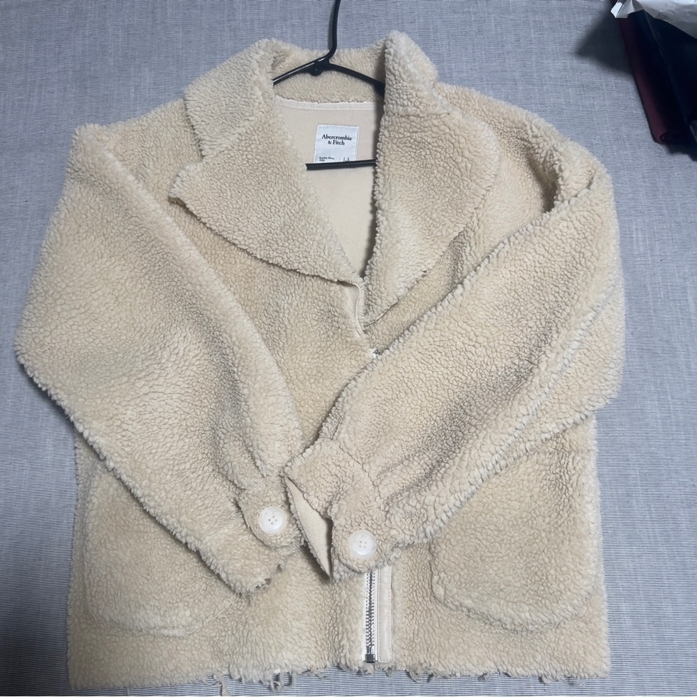 Abercrombie & Fitch Cream Teddy Jacket